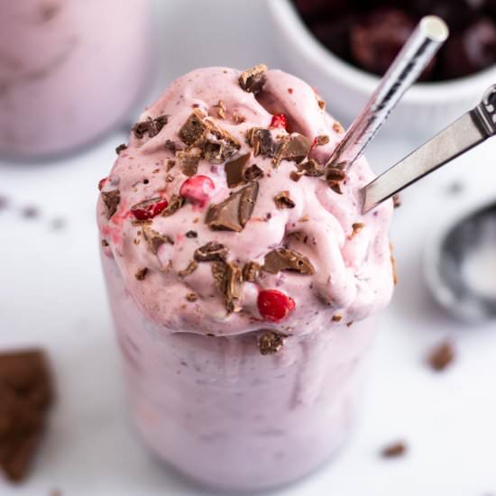 Cherry Chocolate M&M Milkshake