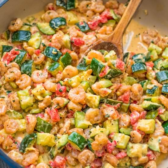 Shrimp and Zucchini Skillet