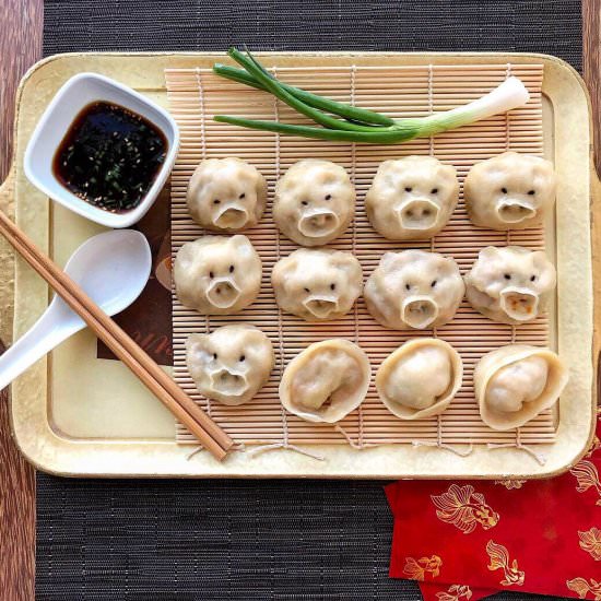 Kimchi chive dumplings