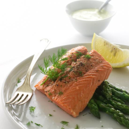 Steamed salmon