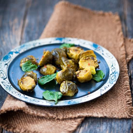 Brussels sprouts with turmeric