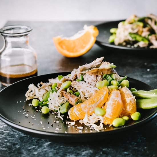 Ramen Cakes with Asian Chicken