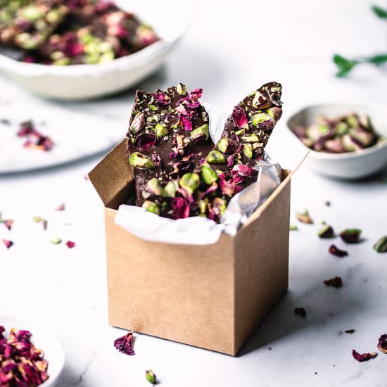 Rose & Pistachio Chocolate Bark