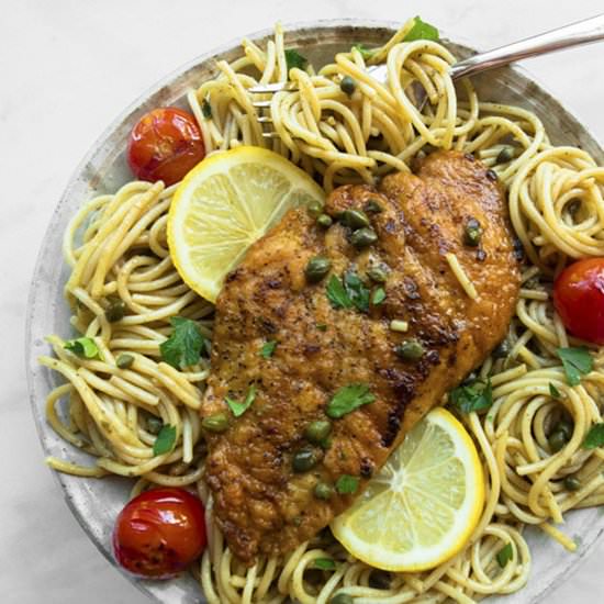 Chicken piccata pasta