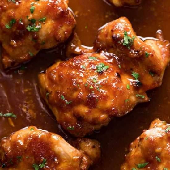 Sticky Baked Chicken Thighs