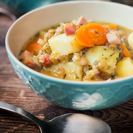 Lentil and Bacon Soup