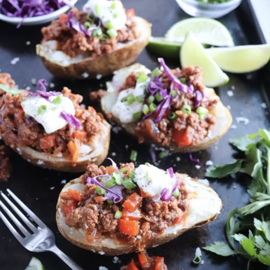 Whole30 Sloppy Joe Baked Potatoes