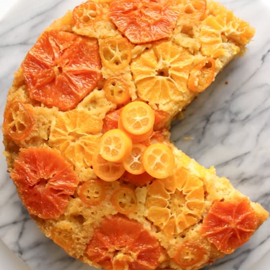 Orange almond upside down cake