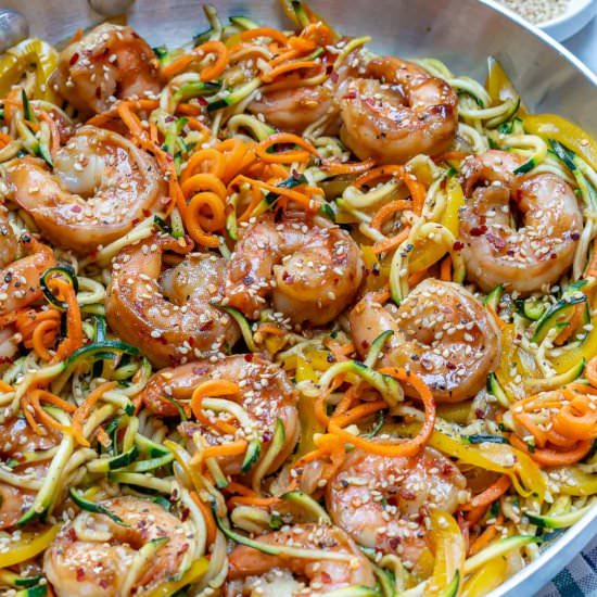 Asian Shrimp Zucchini Noodles