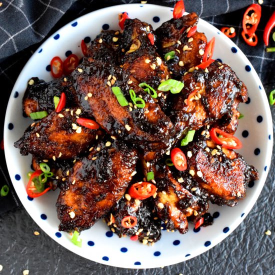 Spicy Balsamic Glazed Chicken Wings