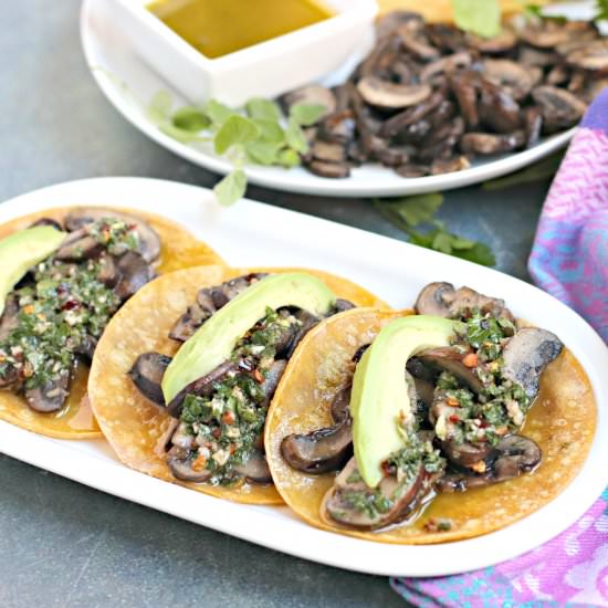 Chimichurri Tacos with Mushrooms