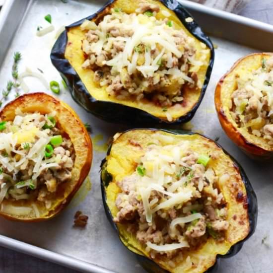 Stuffed Acorn Squash with Turkey