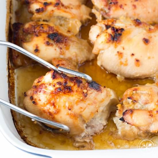 Baked Honey Garlic Chicken Thighs