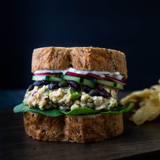 Chickpea Niçoise Salad Sandwich