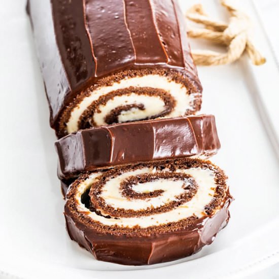 Chocolate Swiss Roll Cake