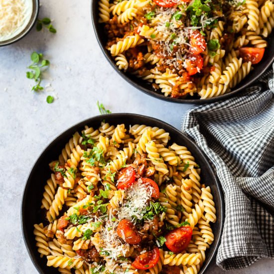 Vegan Lentil Bolognese Pasta