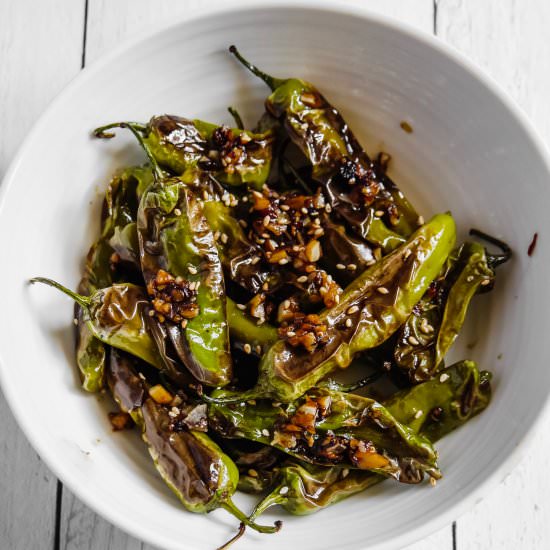Shishito Peppers in Garlic Sauce