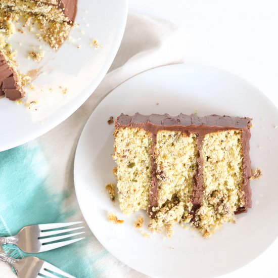 Pistachio Chocolate Layer Cake