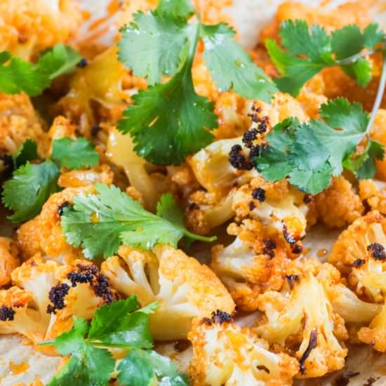 Sweet Sriracha Roasted Cauliflower