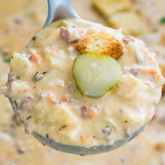 Crockpot Cheeseburger Soup