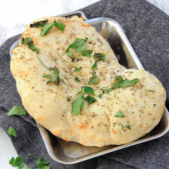 Vegan homemade naan bread