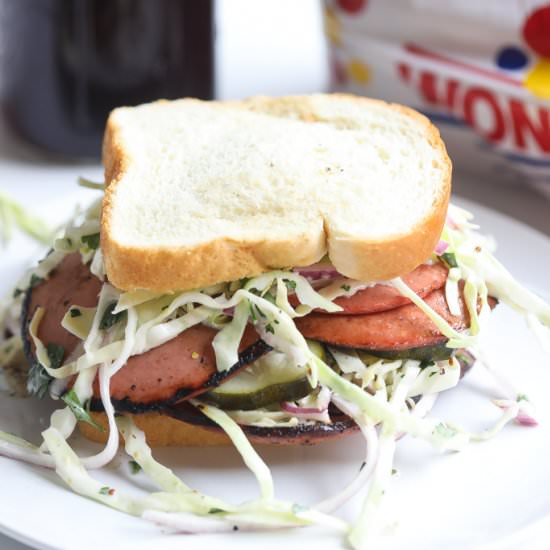 Fried Bologna Sandwich