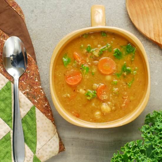 Creamy Chickpea Lentil Soup