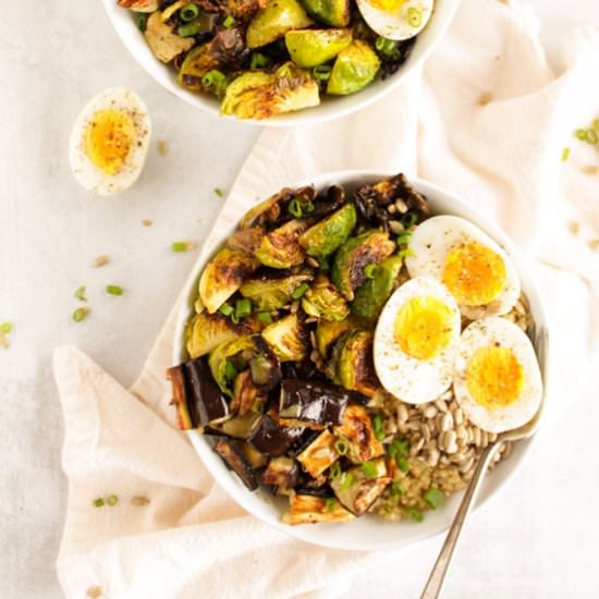 Brussels Sprouts Eggplant Bowl