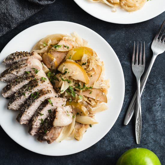 Slow Cooker Pork Chops w/ Apples