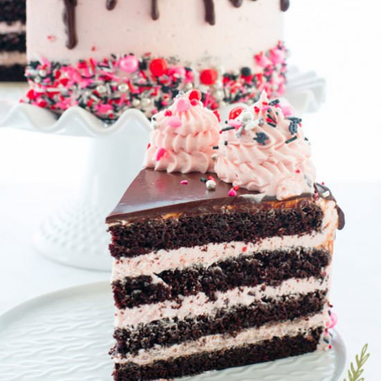 Raspberry-Chocolate Ganache Torte