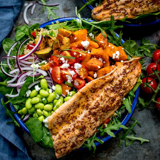 Honey Mustard Trout + Quinoa Salad