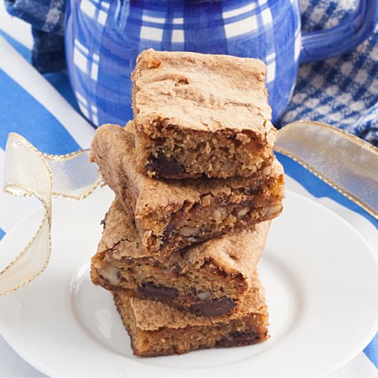 Low Fodmap Chocolate Chunk Blondies