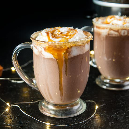 Crockpot Salted Caramel Hot Cocoa