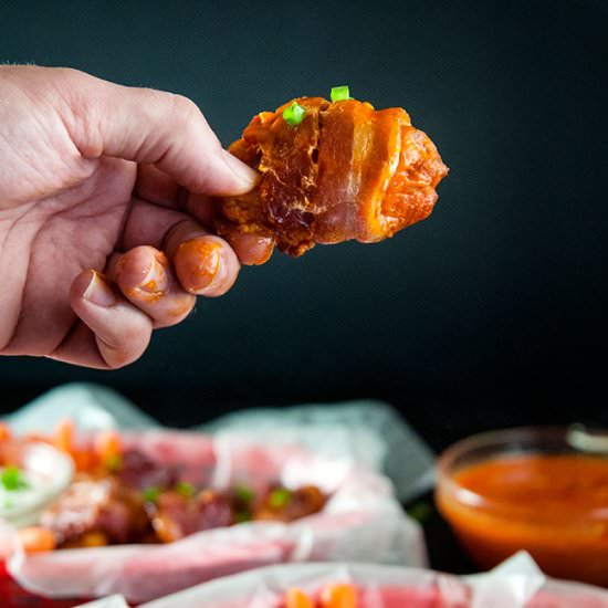 Bacon Wrapped Buffalo Wings 2 Ways
