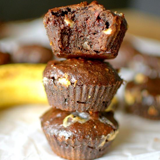 Flourless Chocolate Banana Muffins