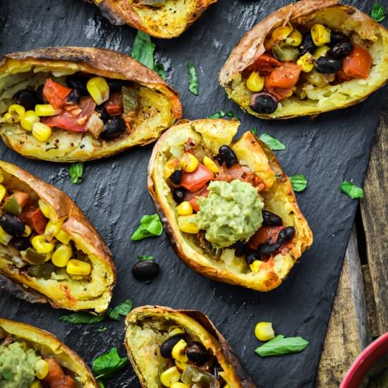 Tex-Mex Twice Baked Potato Skins