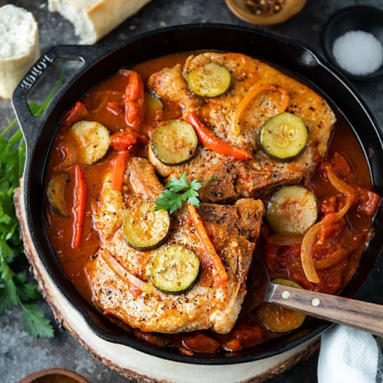 one skillet italian pork chops