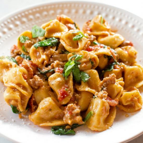Creamy Sausage and Tomato Tortellin