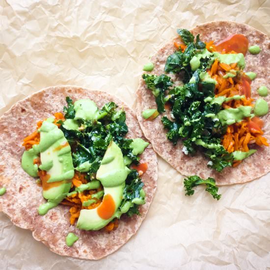 Pulled Sweet Potato Tacos