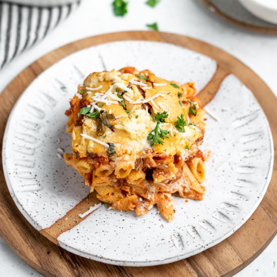 Vegan Baked Ziti w/ Ricotta Cheese