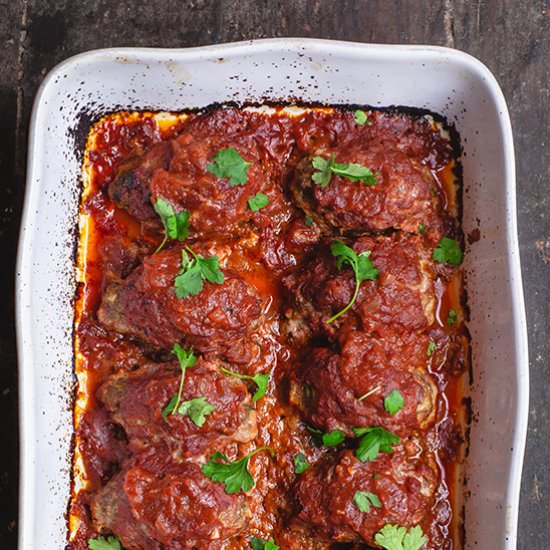 Greek Baked Meatballs: Soutzoukakia
