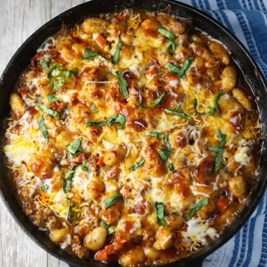 Easy Gnocchi Bolognese Bake