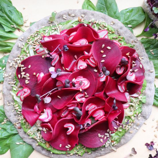 “Rose” Radish and Beet Salad Pizza