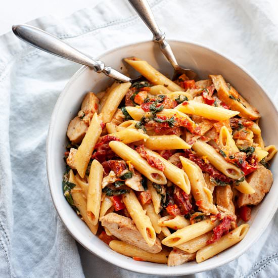Creamy Chicken Tuscan Pasta