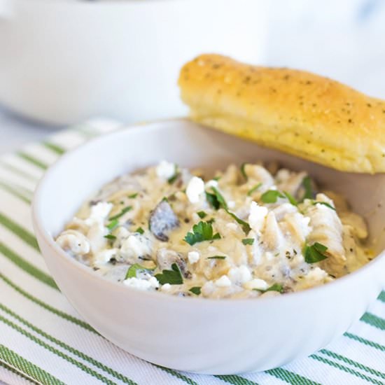 Mushroom and Goat Cheese Pasta