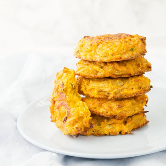 Baked butternut squash fritters