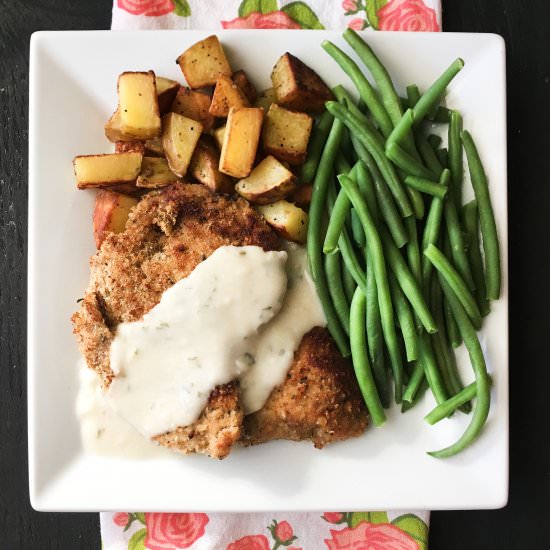 lightened up pork schnitzel