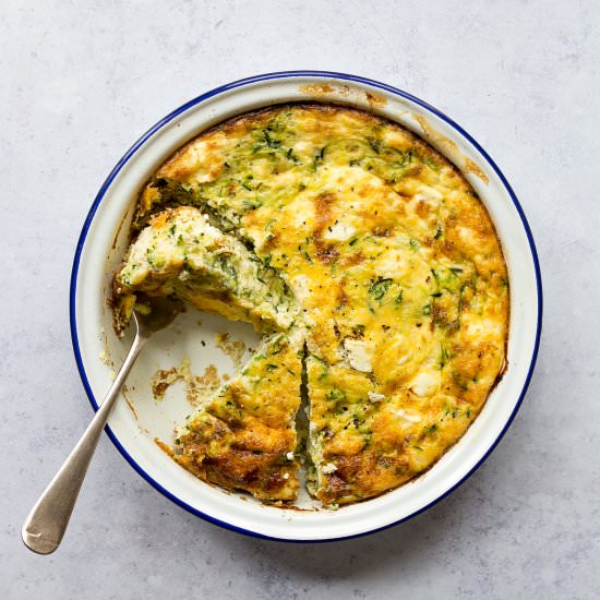 Courgette and feta frittata