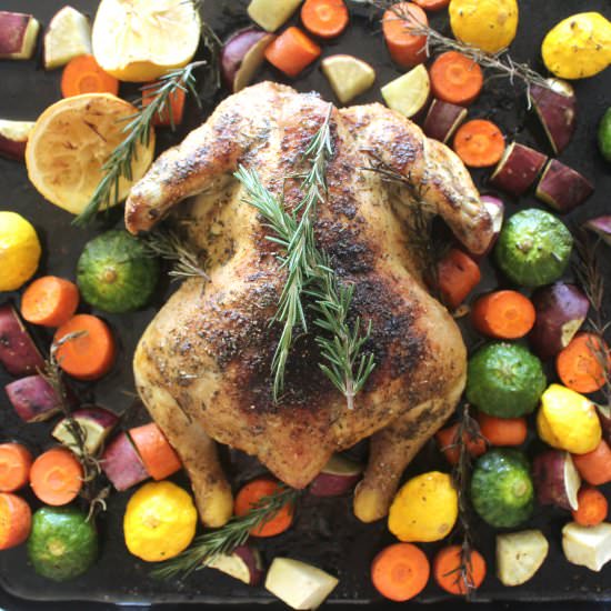 Lemon Herb Roast Chicken & Veggies