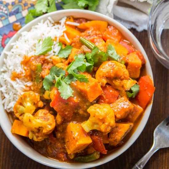 Sweet Potato & Vegetable Vindaloo